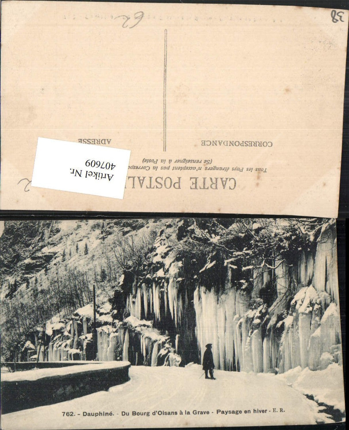 407609,Rhone-Alpes Isere Bourg d'Oisans a la Grave Paysage en hiver Winterbild Eiszapfen