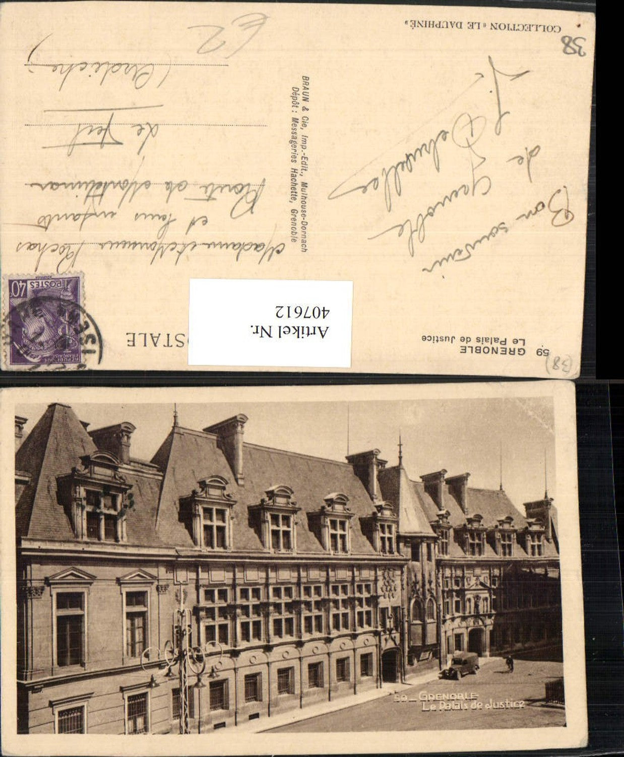 407612,Rhone-Alpes Isere Grenoble Palais de Justice Justizpalast