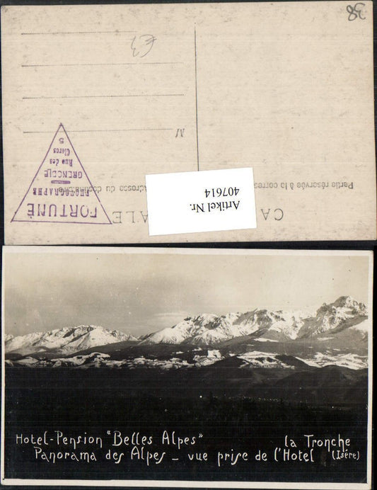 407614,Rhone-Alpes Isere La Tronche Panorama Alpes vue prise de Hotel Belles Alpes Bergkulisse