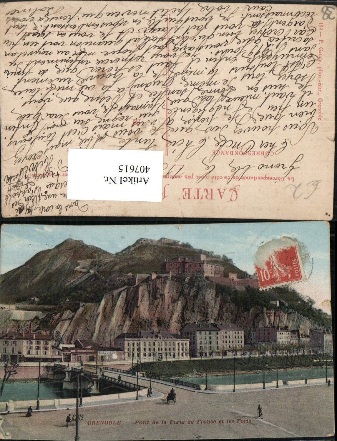 407615,Rhone-Alpes Isere Grenoble Pont de la Porte et Forts Brücke Festung