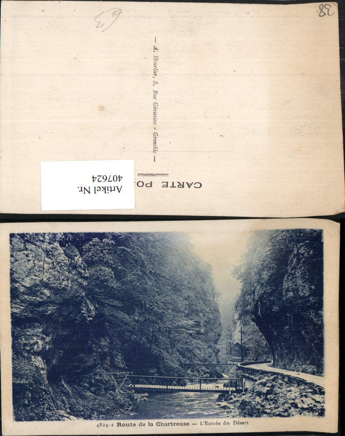 407624,Rhone-Alpes Isere Route de la Chartreuse Entree du Desert Schlucht