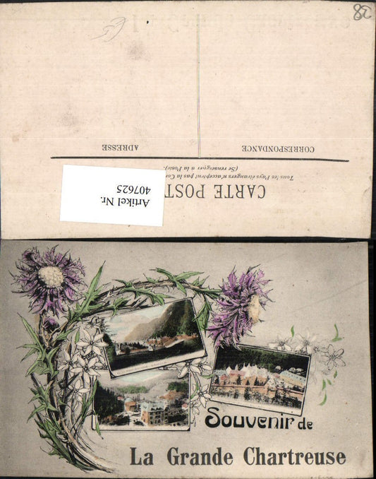 407625,Rhone-Alpes Isere Grande Chartreuse Kloster Kartause Mehrbildkarte Blumen