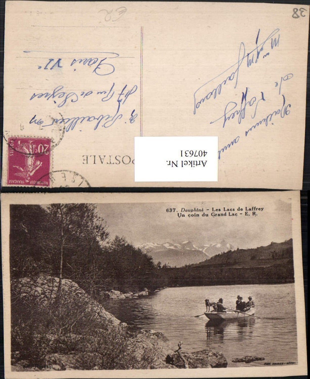 407631,Rhone-Alpes Isere Les Lacs de Laffrey See Partie Bergkulisse