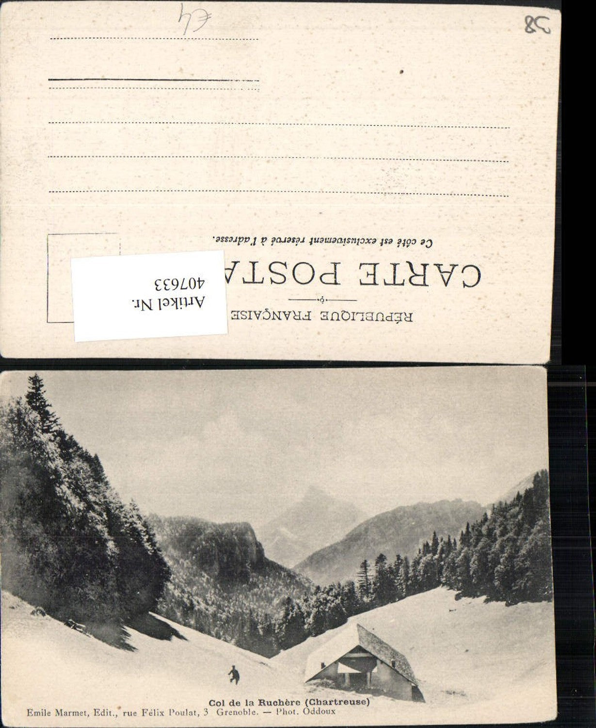 407633,Rhone-Alpes Isere Col de la Ruchere Bergkulisse Winterbild