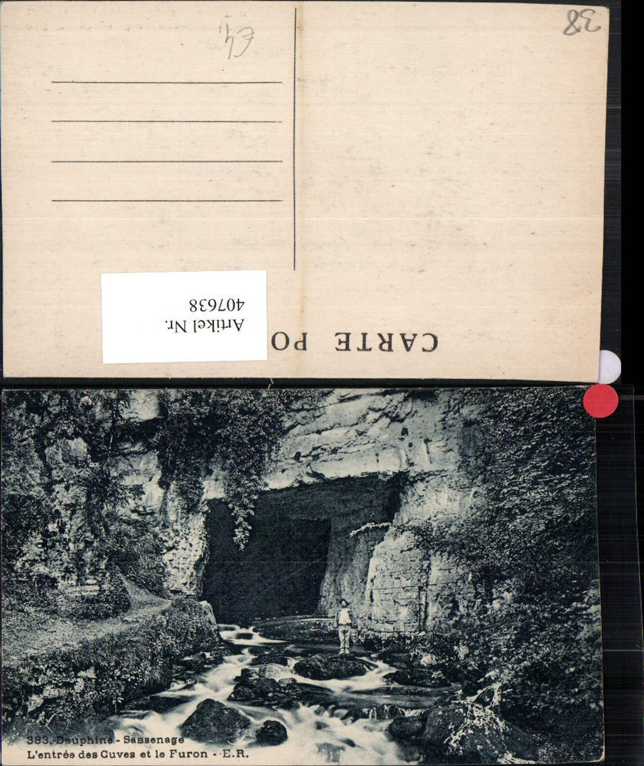 407638,Rhone-Alpes Isere Sassenage L'entree des Cuves et le Furon Höhle