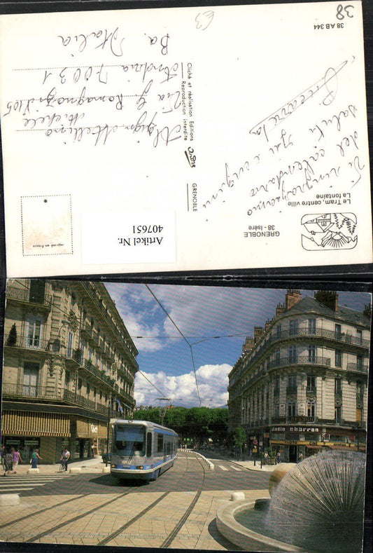 407651,Rhone-Alpes Isere Grenoble Tram Straßenbahn Straßenansicht
