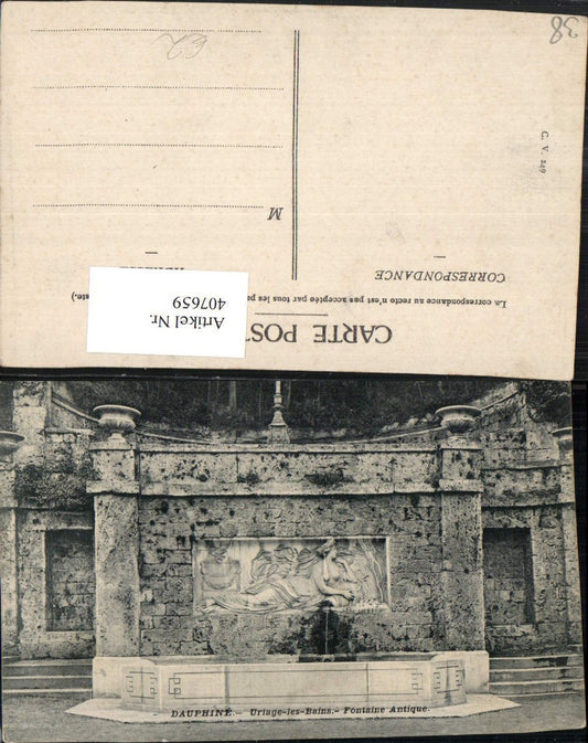 407659,Rhone-Alpes Isere Uriage-les-Bains Fontaine Antique Brunnen