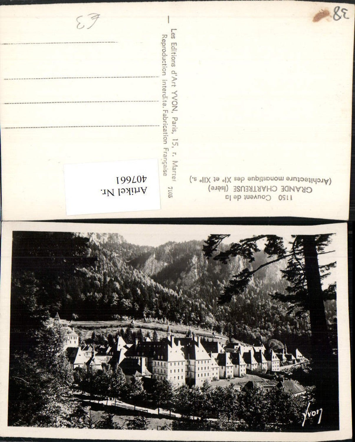 407661,Rhone-Alpes Isere Grande Chartreuse Couvent Monastery
