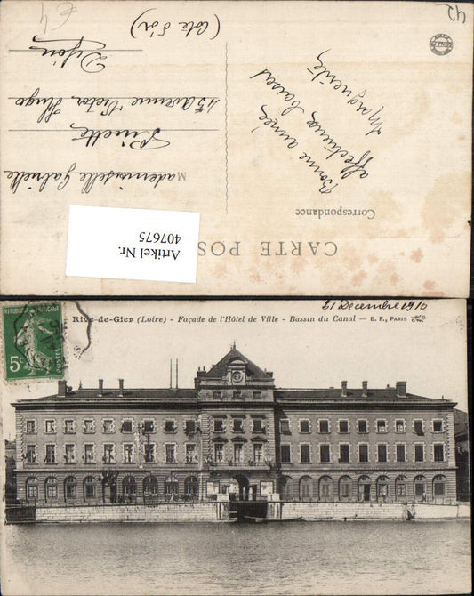 407675,Rhone-Alpes Loire Rive-de-Gier Hotel de Ville Rathaus