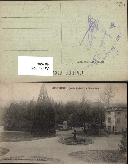 407686,Rhone-Alpes Loire Montbrison Jardin Allard Park Brunnen