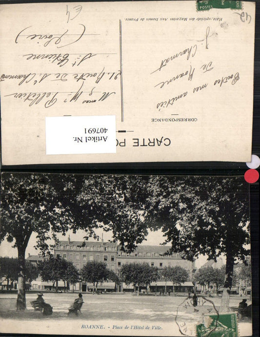 407691,Rhone-Alpes Loire Roanne Place de l'Hotel de Ville Rathausplatz