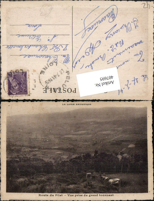 407695,Rhone-Alpes Loire Route du Pilat Vue prise du grand tournant Landschaft