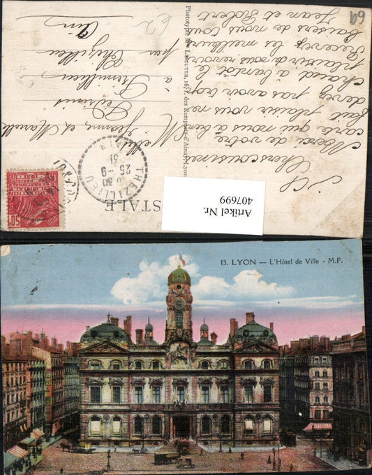 407699,Rhone-Alpes Rhone Lyon L'Hotel de Ville Rathaus
