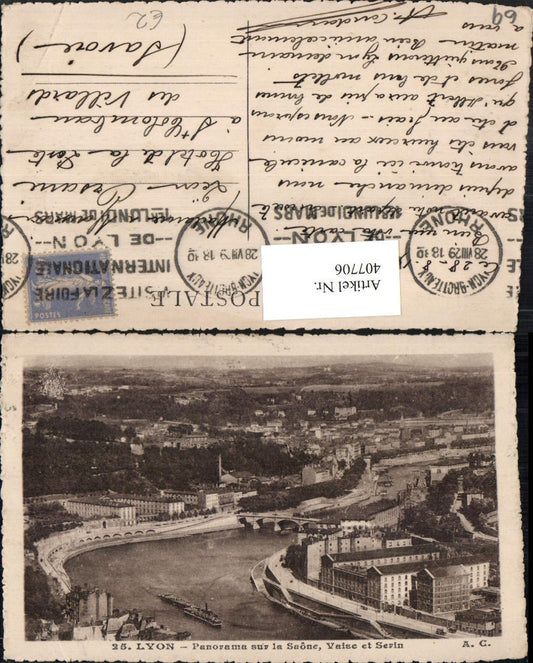 407706,Rhone-Alpes Rhone Lyon Panorama sur la Saone Totale