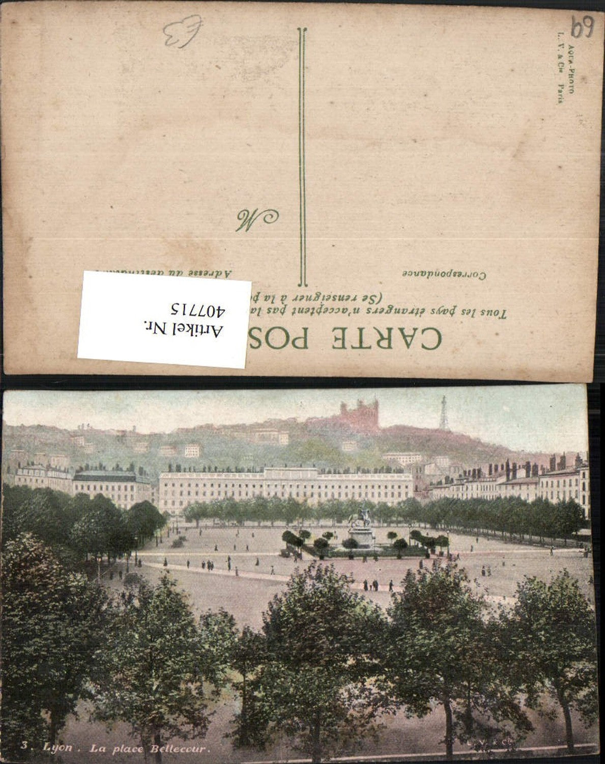 407715,Rhone-Alpes Rhone Lyon La place Bellecour Platz