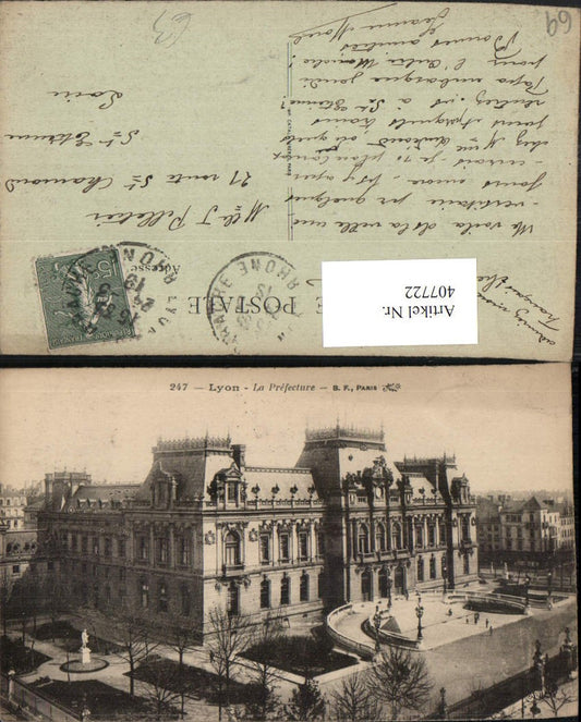 407722,Rhone-Alpes Rhone Lyon La Prefecture Gebäude