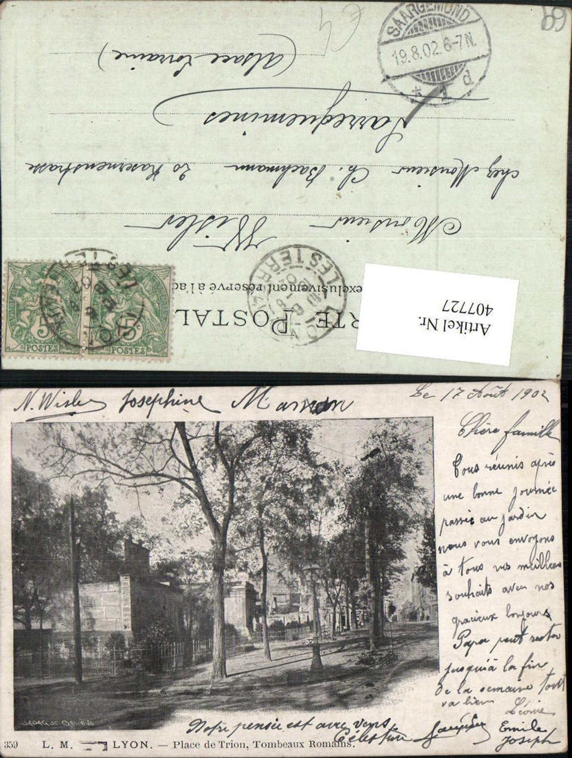 407727,Rhone-Alpes Rhone Lyon Place de Trion Tombeaux Romains Grabmal