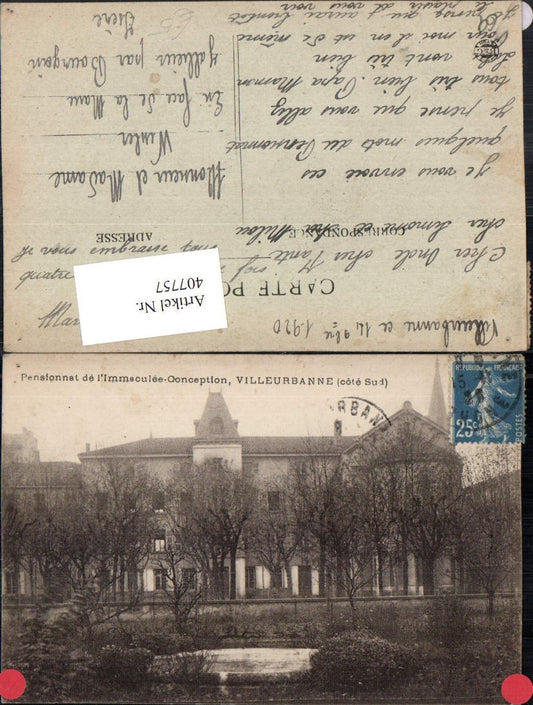 407757,Rhone-Alpes Rhone Villeurbanne Pensionnat de Immaculee Conception