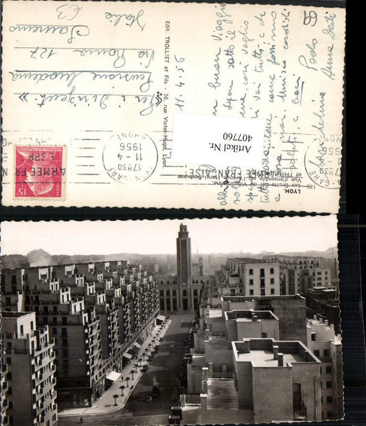 407760,Rhone-Alpes Rhone Lyon Les Gratte-ciel de Villeurbonne Teilansicht