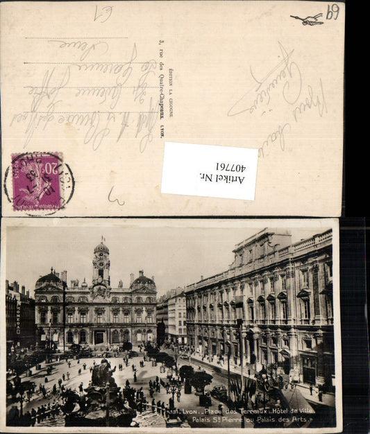 407761,Rhone-Alpes Rhone Lyon Place des Terreaux Hotel de Ville Rathaus Palais