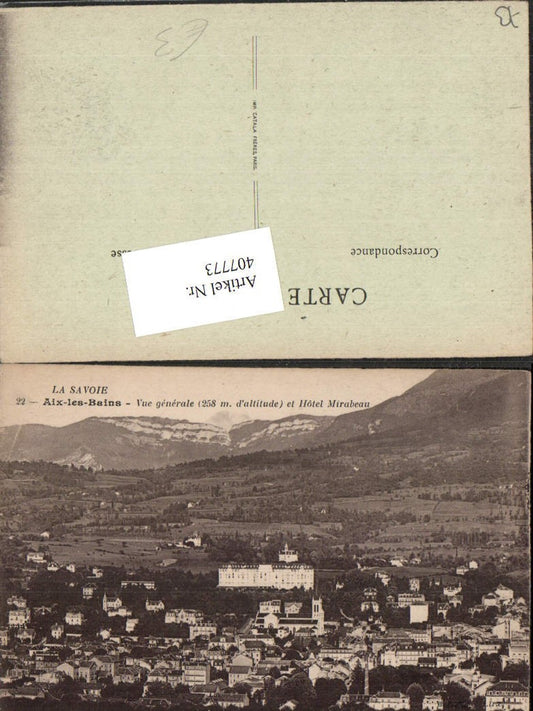 407773,Rhone-Alpes Savoie Aix-les-Bains Vue generale Totale Bergkulisse