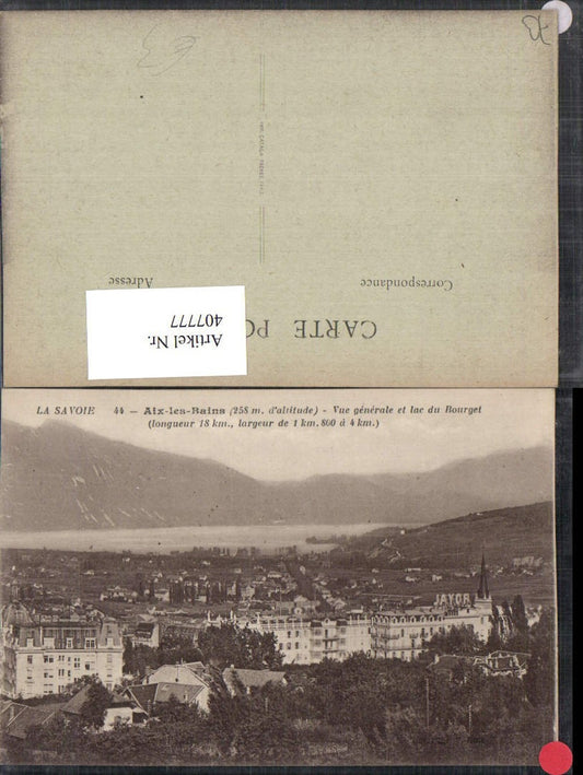 407777,Rhone-Alpes Savoie Aix-les-Bains Vue generale et lac du Bourget Totale