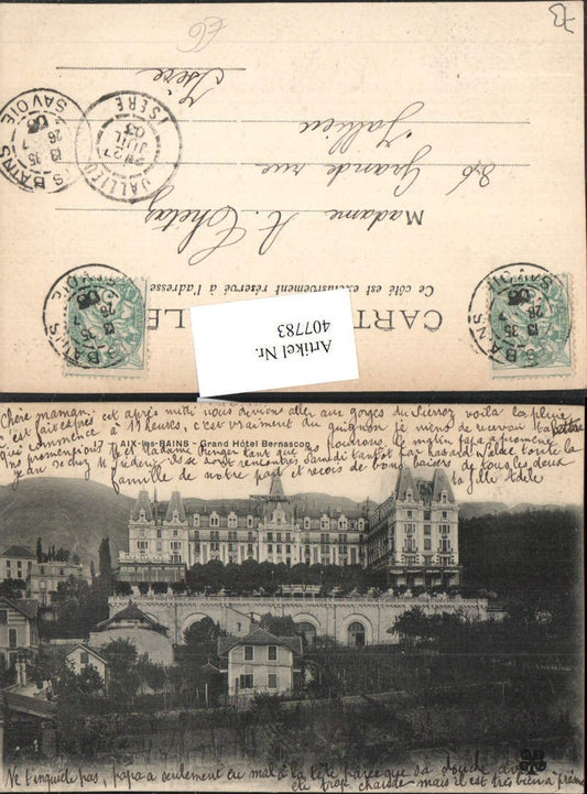 407783,Rhone-Alpes Savoie Aix-les-Bains Grand Hotel Bernascon