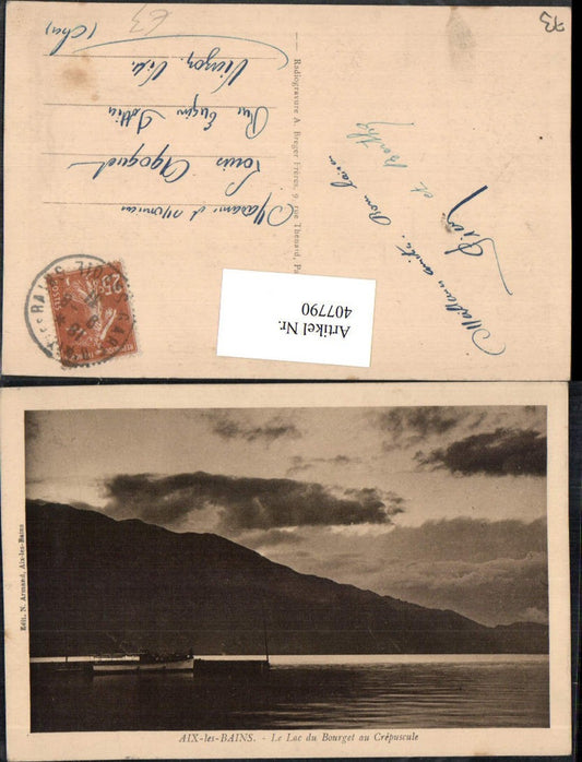 407790,Rhone-Alpes Savoie Aix-les-Bains Le Lac du Bourget au Crepuscule See