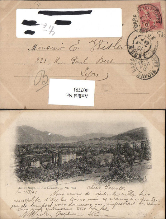 407791,Rhone-Alpes Savoie Aix-les-Bains Vue Generale Totale