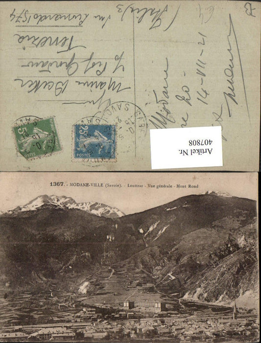 407808,Rhone-Alpes Savoie Modane-Ville Louttraz Vue generale Totale Bergkulisse