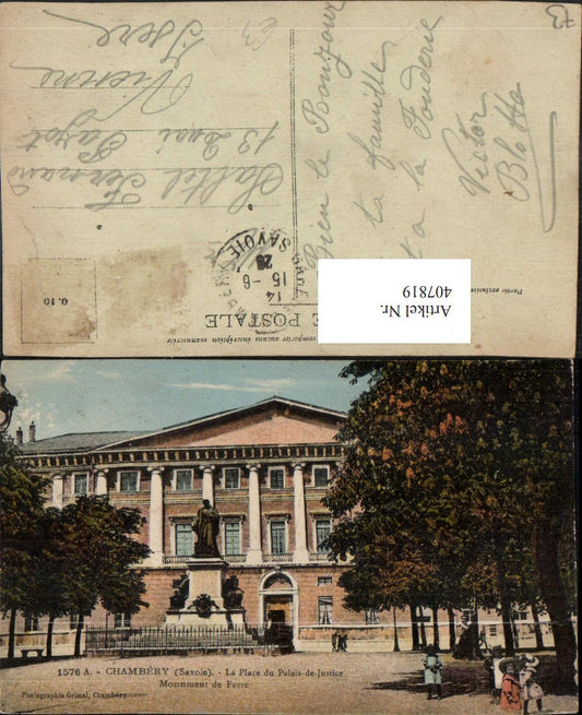 407819,Rhone-Alpes Savoie Chambery Place du Palais de Justice Justizpalast Monument