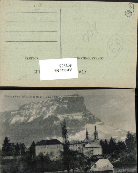 407835,Rhone-Alpes Savoie Myans et le Mont Granier Kirche Bergkulisse