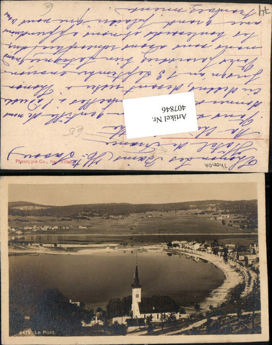 407846,Rhone-Alpes Haute-Savoie Thonon les Bains Le Pont Teilansicht Kirche