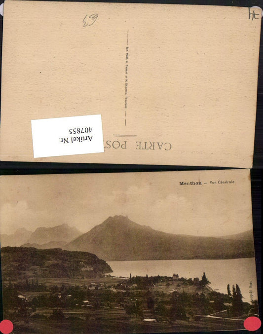 407855,Rhone-Alpes Haute-Savoie Menthon Vue Generale Totale Bergkulisse