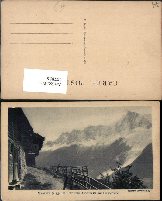 407856,Rhone-Alpes Haute-Savoie Merlet et les Aiguilles de Chamonix Bergkulisse