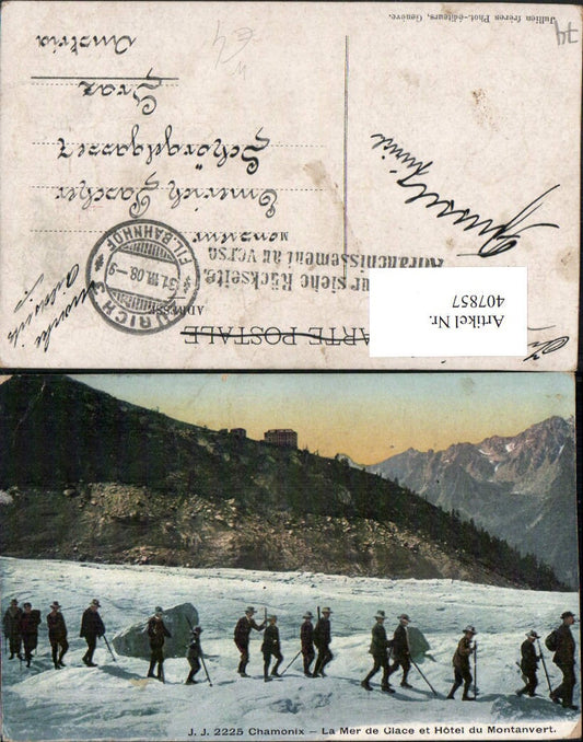 407857,Rhone-Alpes Haute-Savoie Chamonix Mer de Glace et Hotel Montanvert Gletscher