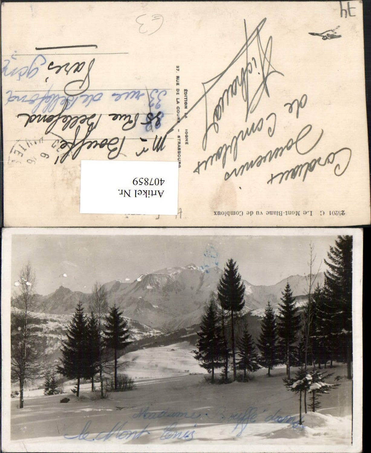 407859,Rhone-Alpes Haute-Savoie Le Mont-Blanc vu de Combloux Bergkulisse Winterbild