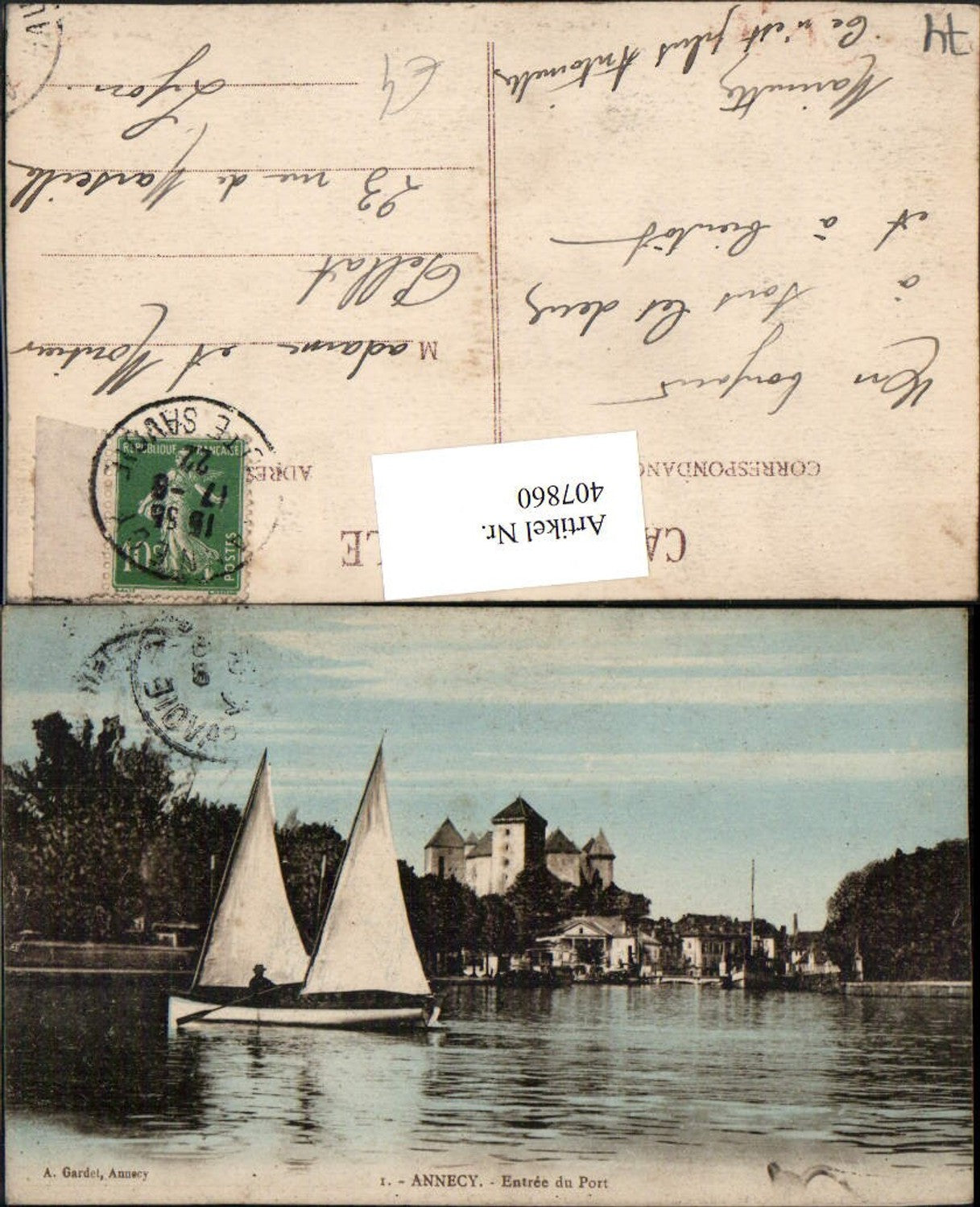 407860,Rhone-Alpes Haute-Savoie Annecy Entree du Port Hafen Segelboot