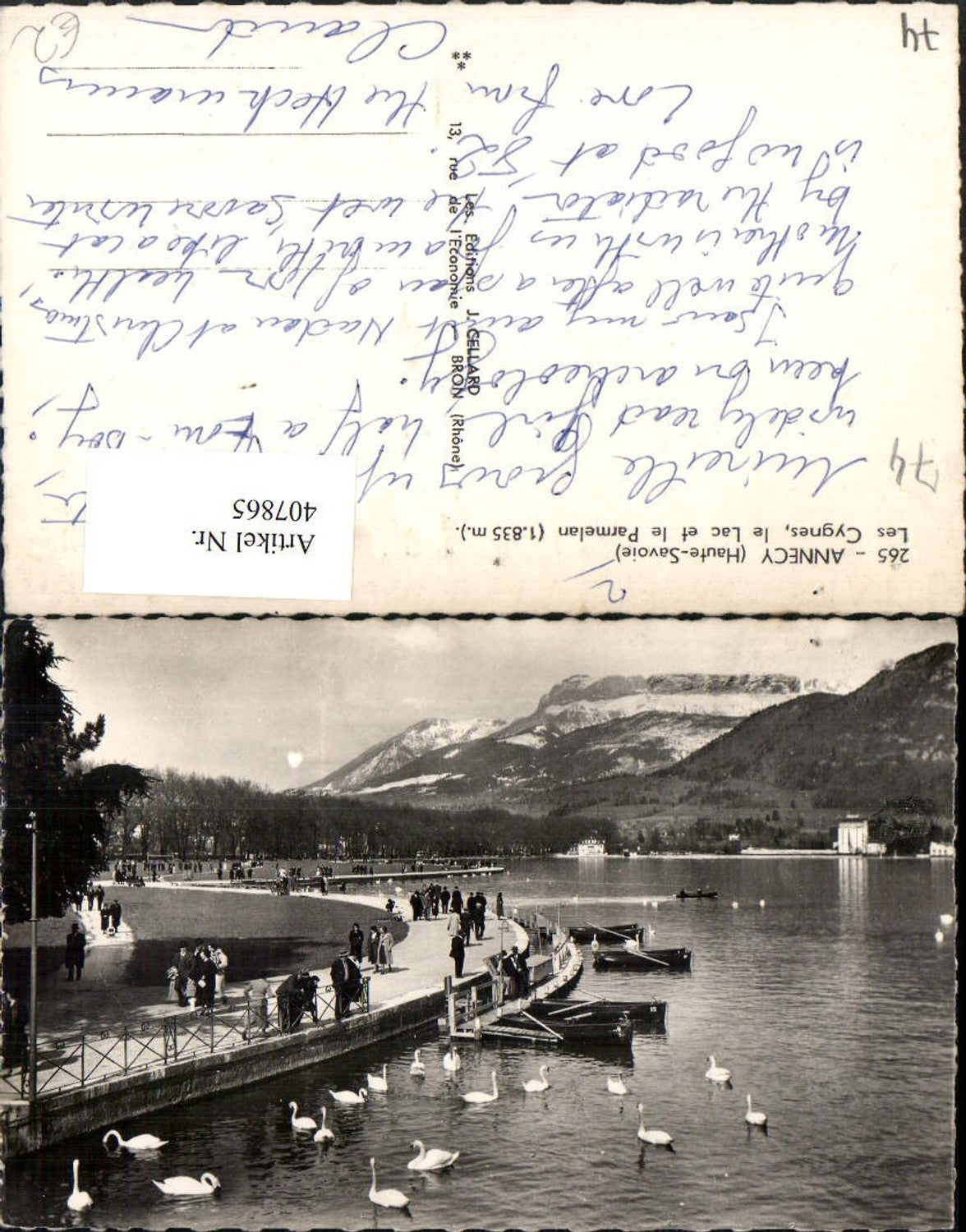 407865,Rhone-Alpes Haute-Savoie Annecy Les Cygnes Lac et le Parmelan See Schwäne