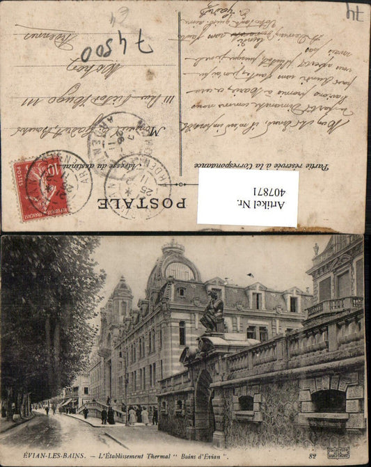 407871,Rhone-Alpes Haute-Savoie Evian-les-Bains Etablissement Thermal Straßenansicht