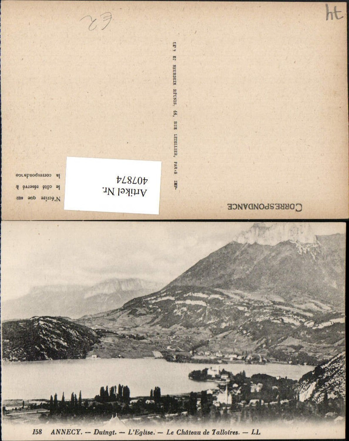 407874,Rhone-Alpes Haute-Savoie Annecy Duingt Eglise Chateau Talloires Bergkulisse