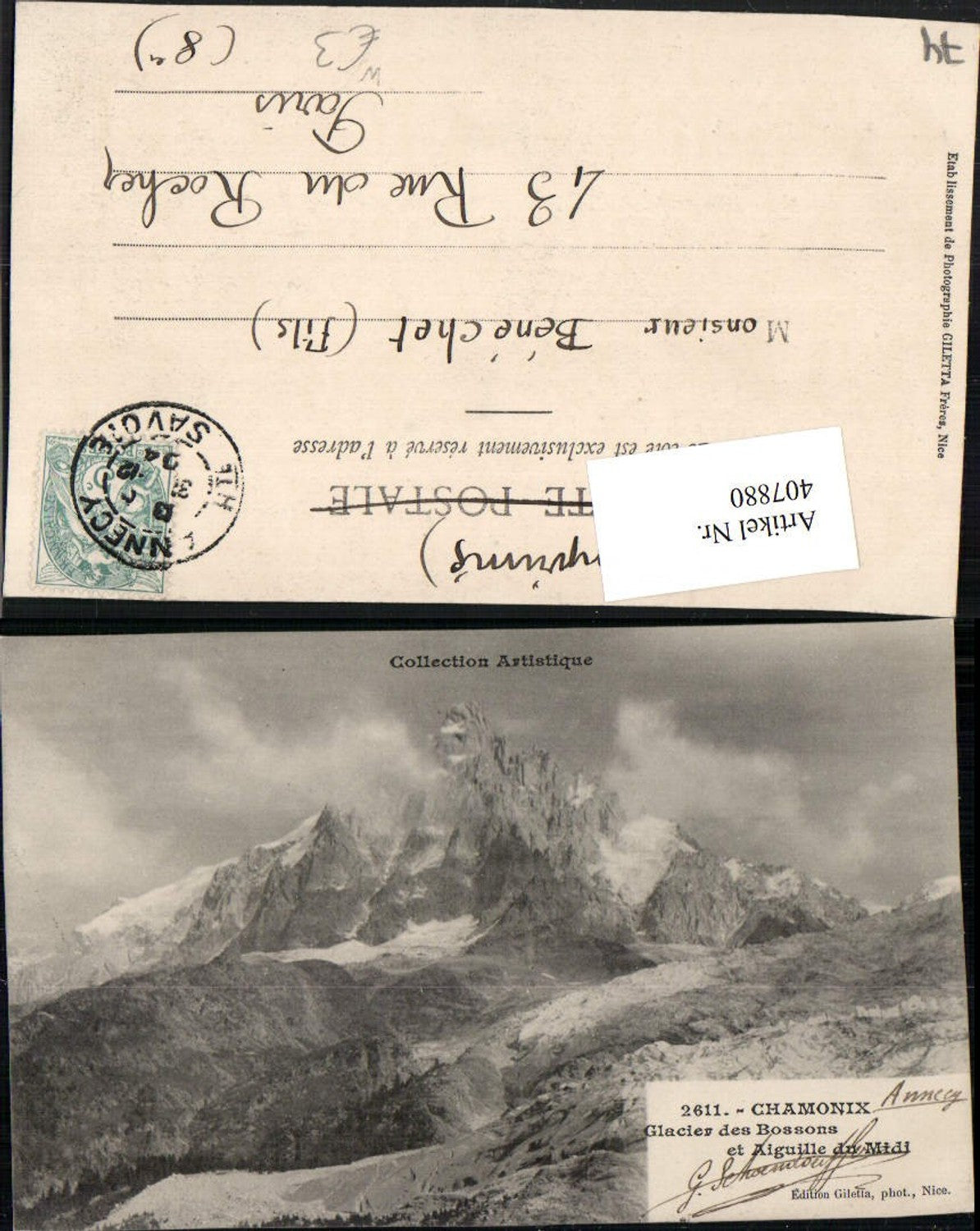 407880,Rhone-Alpes Haute-Savoie Chamonix Glacier des Bossons et Aiguille du Midi Bergkulisse