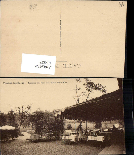 407887,Rhone-Alpes Haute-Savoie Thonon-les-Bains Terrasse du Parc de l'Hotel Belle-Rive