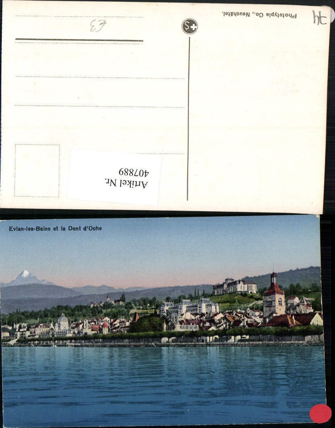 407889,Rhone-Alpes Haute-Savoie Evian-les-Bains et la Dent d'Oche Teilansicht