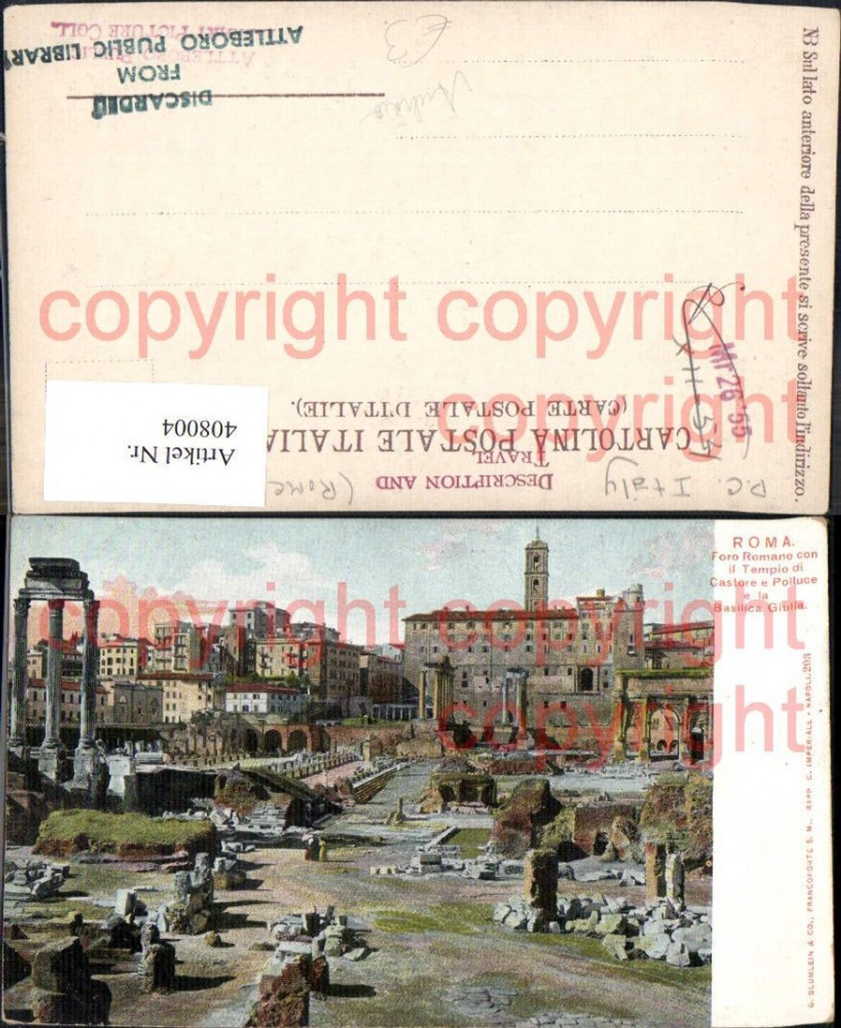 408004,Roma Rom Foro Romano con il Tempio di Castore e Polluce e la Basilica Giulia Archäologie Ausgrabung