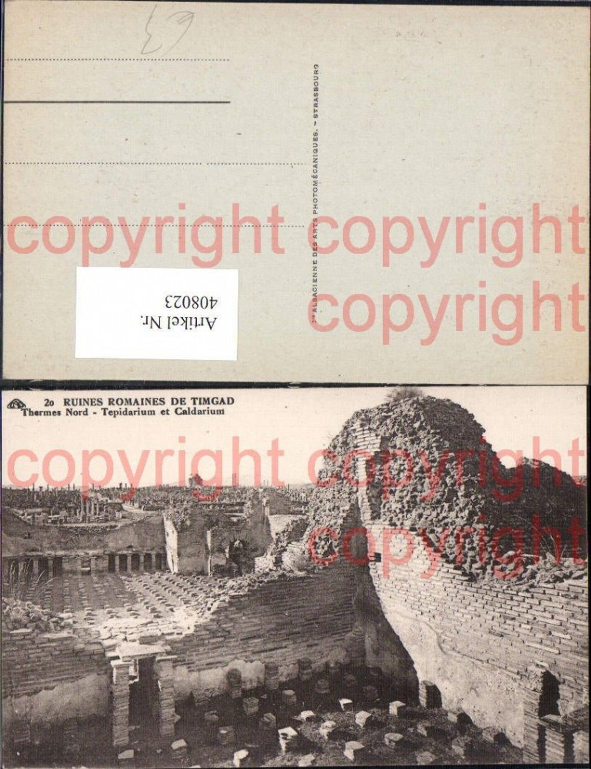 408023,Ruines Romaines de Timgad Thermes Nord Tepidarium et Caldarium Archäologie Ausgrabung