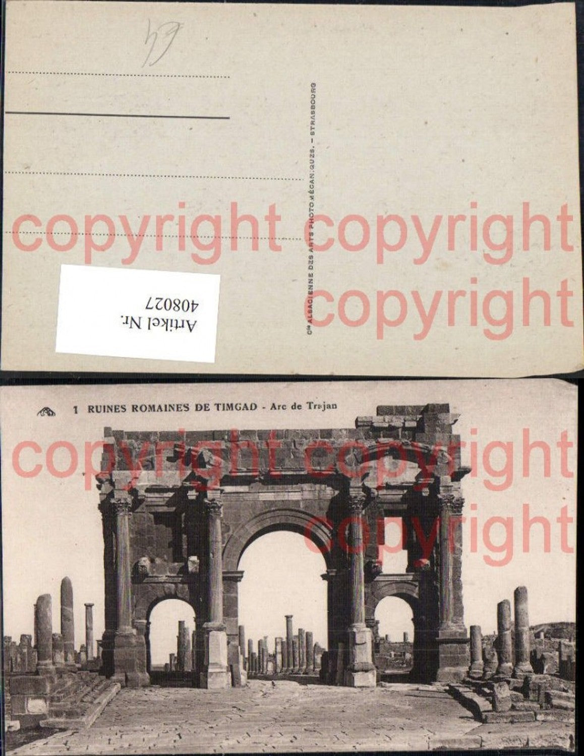 408027,Ruines Romaines de Timgad Arc de Trajan Triumphbogen Archäologie Ausgrabung