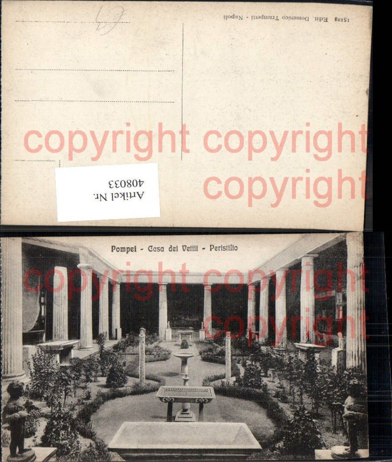 408033,Pompei Casa de Vettii Peristilio Gartenanlage Brunnen Archäologie Ausgrabung