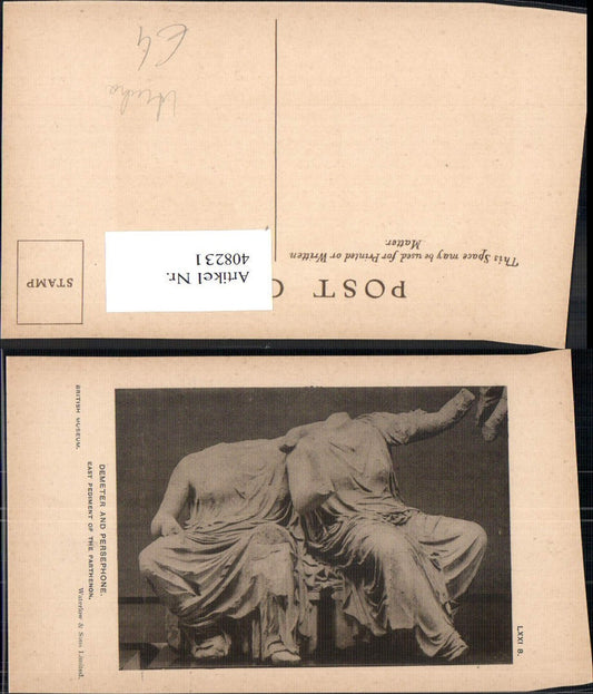 408231,Demeter and Persephone East Pediment of the Parthenon Skulptur Archäologie Ausgrabung