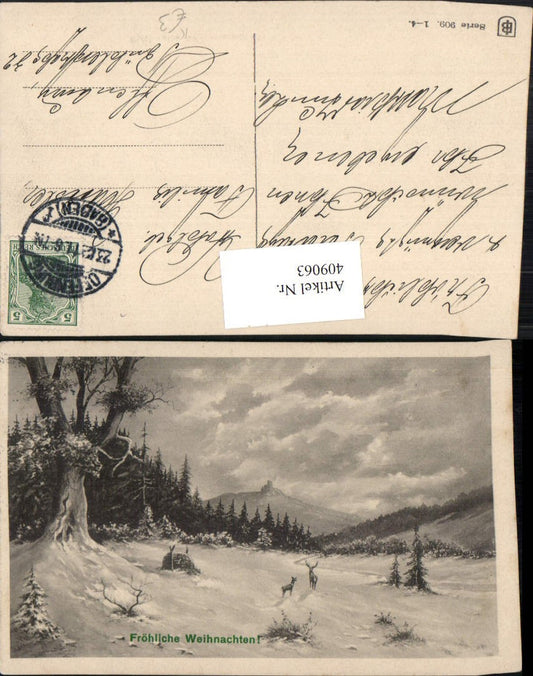 409063,Künstler AK Weihnachten Winterlandschaft